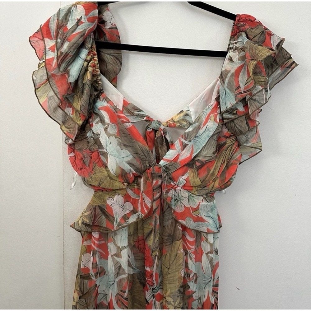 Fashion Nova Bring Me Mimosas Floral Maxi Dress Orange Combo